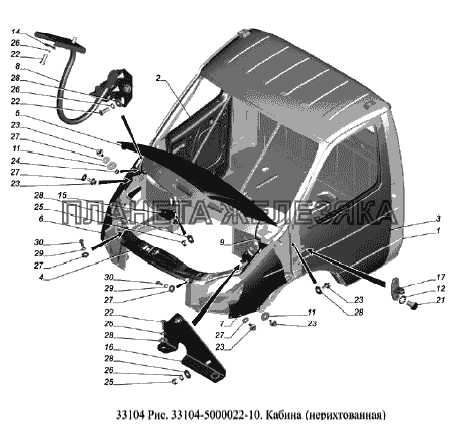 Кабина (нерихтованная) ГАЗ-33104 Валдай Евро 3